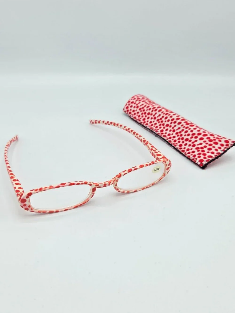 Reading Glasses with Matching Case - Red & White Polka Dot